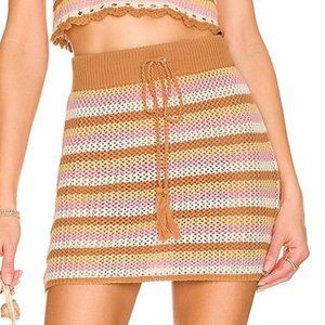 NWOT L*SPACE Coast is Clear Crochet Skirt in Cancun Stripe Size Medium